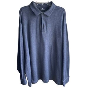 Men’s Hart Schaffner Marx Long Sleeve Polo Blue / Gray 3XB